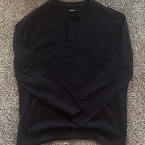 Fashion Nova Men's Black Long Sleeve Shirt
